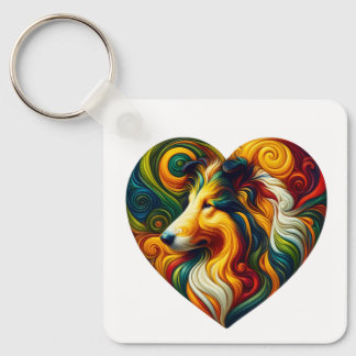 Porte-clés Collie Swirl et ColliesWithoutBorders