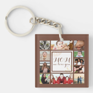 Porte-clés Collier de clés Maman Géniale On T'Aime Collage de