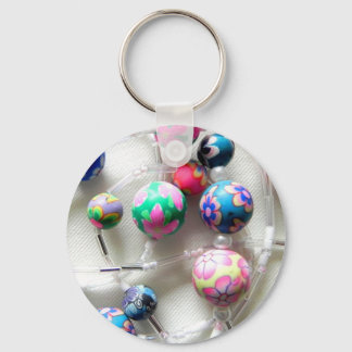 Porte-clés collier perlé multicolore