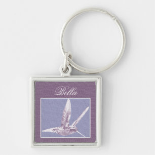 Porte-clés Collier personnalisé de colibri violet