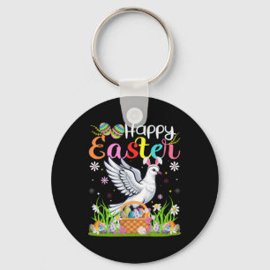 Porte-clés Colombe Oiseau Joyeuses Pâques Chasse aux œufs Lap