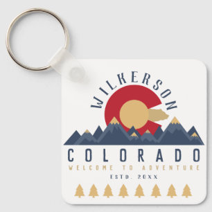 Porte-clés Colorado Mountains Vintage Co Drapeau Souvenirs