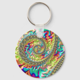 Porte-clés Coloré Audacieux Vibrant Groovy Tripant Fractale S