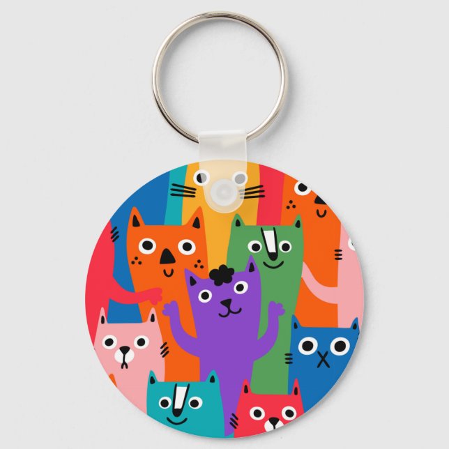 Porte-clés Colorful cats (Recto)