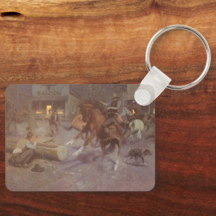 Porte-clés Combat au Roundup Saloon par Bill Gollings