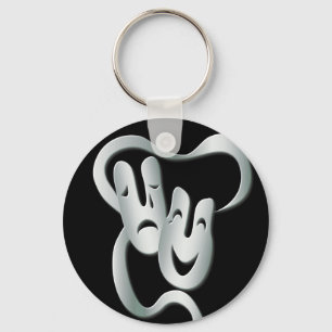 Porte-clés Comédie Tragédie Théâtre Masque noir blanc Bas