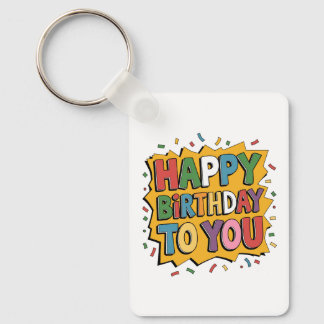 Porte-clés Comic Burst Joyeux Anniversaire