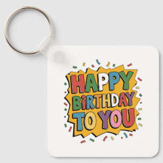 Porte-clés Comic Burst Joyeux Anniversaire
