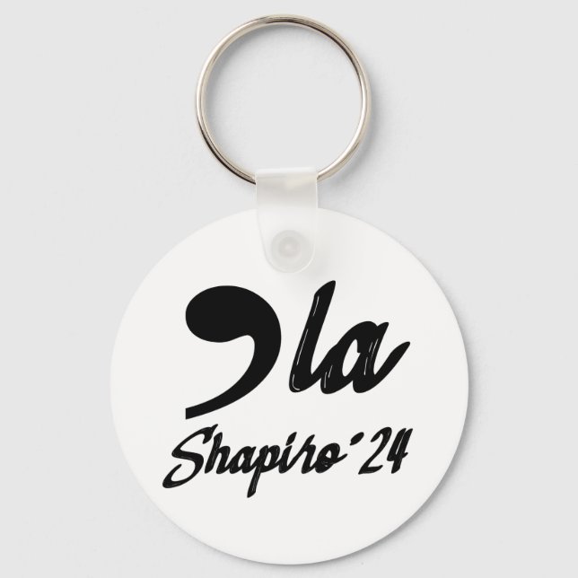 Porte-clés Comma-La Kamala Harris Shapiro 2024 Calligraphié (Recto)