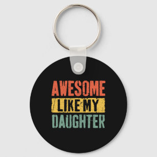 Porte-clés Comme Ma Fille Retro Hommes Papa Drôle Fête des pè