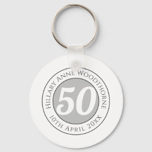 Porte-clés Commémoration d'anniversaire avec le nom, l'âge 