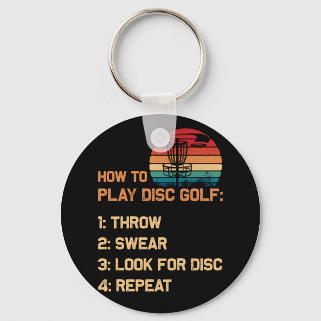 Porte-clés Comment jouer Disc Golf Disque Golf Golf Lecteur (Recto)