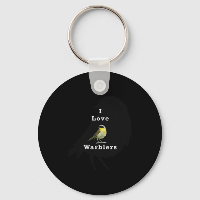 Porte-clés Common Yellowthroat Warbler ”i Love Warblers” Prem (Recto)