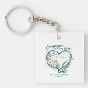 Porte-clés Compassion à chaque battement Design de cœur d'inf