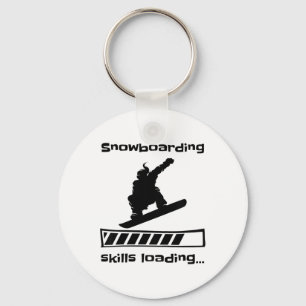 Porte-clés Compétences de snowboard Chargement amusant Femme