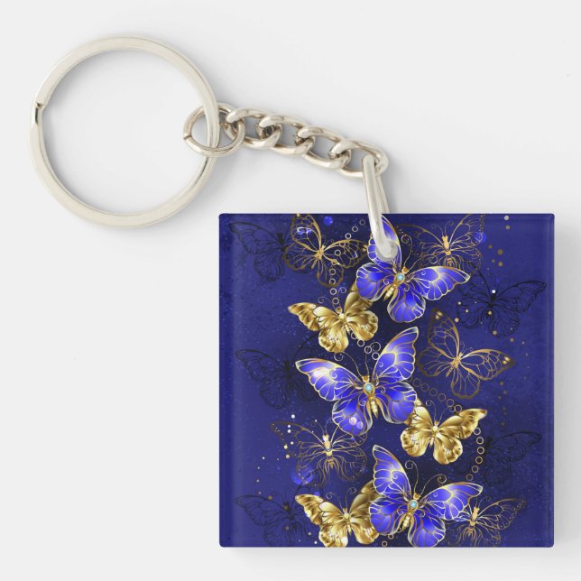 Porte-clés Composition avec papillons Sapphire (Devant)