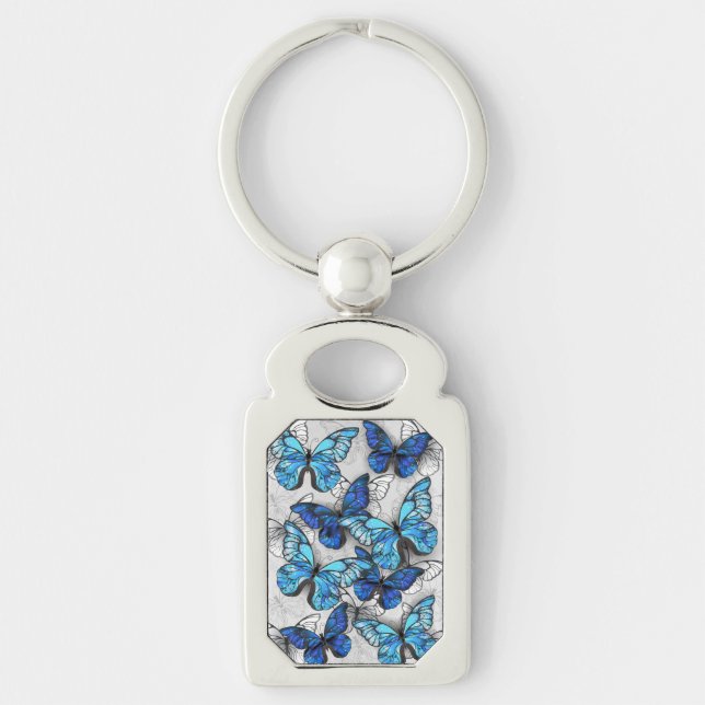Porte-clés Composition des White and Blue Butterflies (Devant)