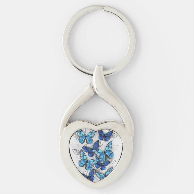 Porte-clés Composition des White and Blue Butterflies (Devant)