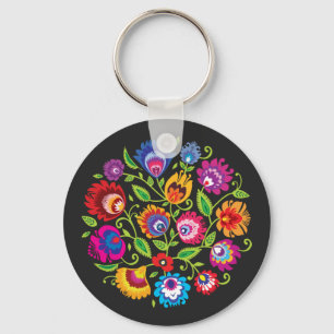 Porte-clés Composition ronde du folklore polonais