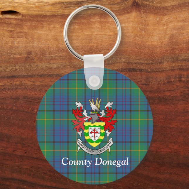 Porte-clés Comté d'Irlande Donegal Tartan Personnalisé (Verso)