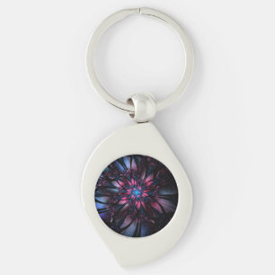 Porte-clés Conception Abstraite des fleurs fractales.