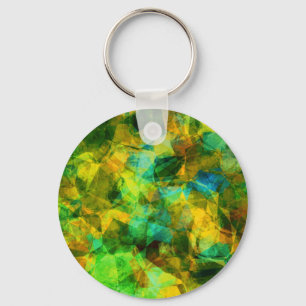 Porte-clés Conception Abstraite Moderne de Verts Funky