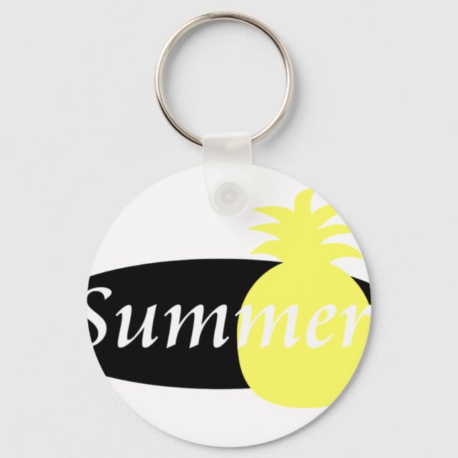 Porte-clés Conception d'ananas rétro été (Recto)