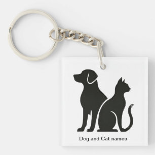 Porte-clés Conception de boho de chien et de chat