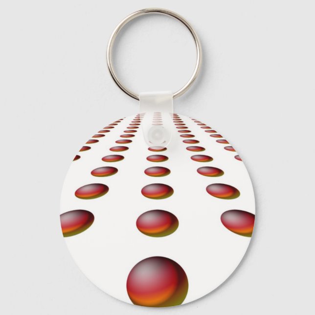 Porte-clés Conception de boule rouge rétro (Recto)