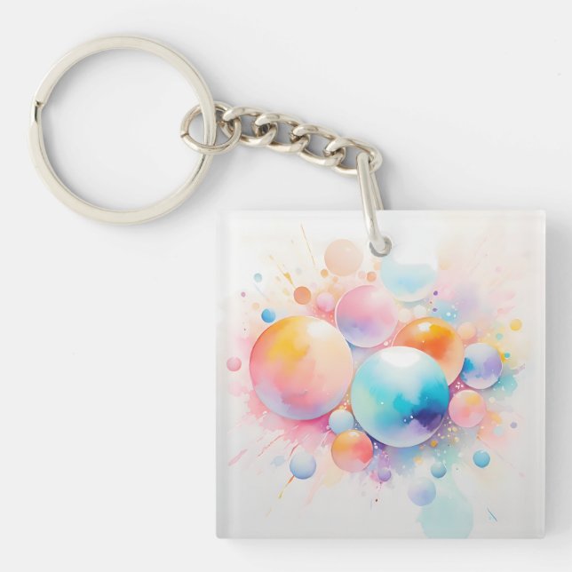 Porte-clés Conception de bulles Abstraites et modernes (Devant)