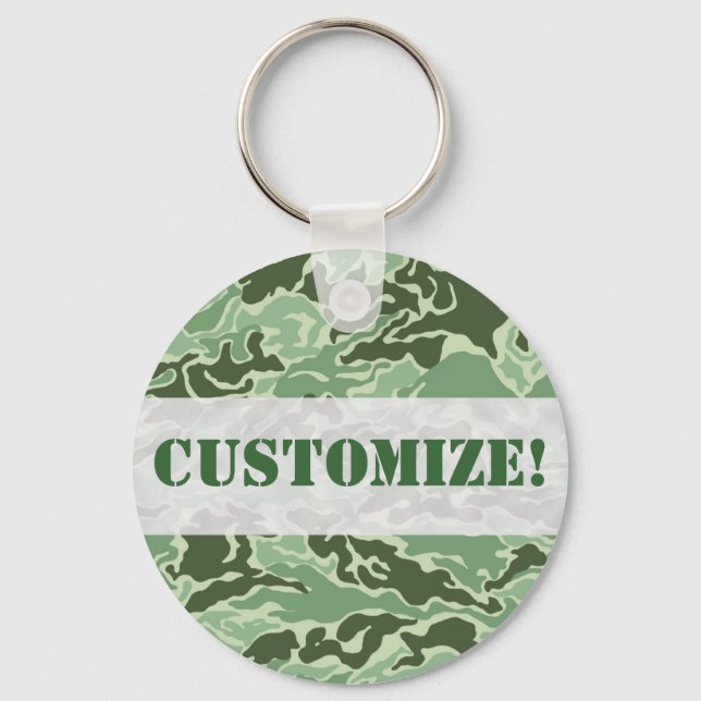 Porte-clés Conception de camouflage vert personnalisé de l'Ar (Recto)