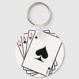Porte-clés Conception de cartes de lecture quatre as