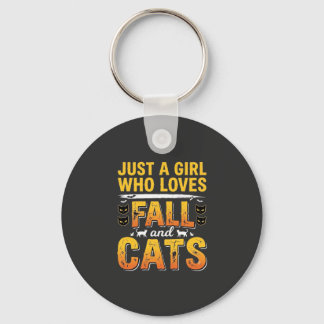 Porte-clés Conception de chats d'automne Halloween Fille_1