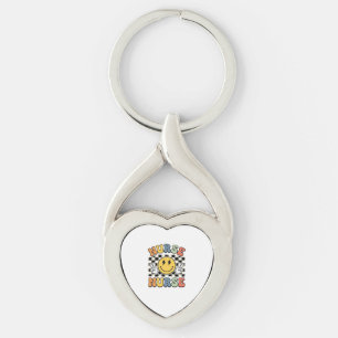Porte-clés Conception de chemise à carreaux smiley d'infirmiè