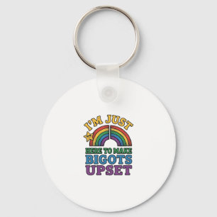 Porte-clés Conception de chemise arc-en-ciel de fierté vintag