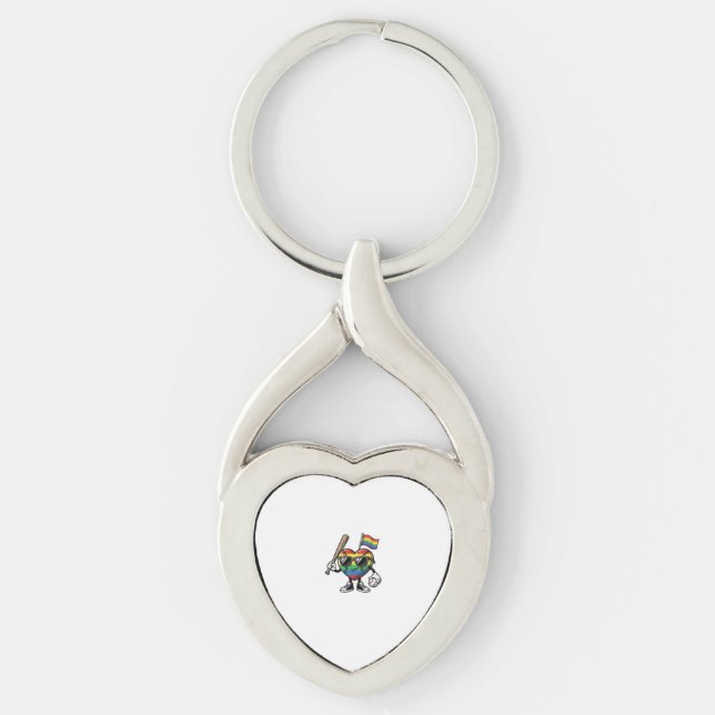 Porte-clés Conception de chemise de fierté de baseball de cœu (Devant)