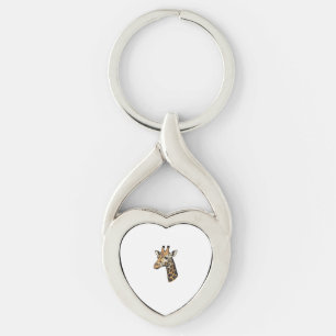 Porte-clés Conception de chemise de portrait de girafe gravur
