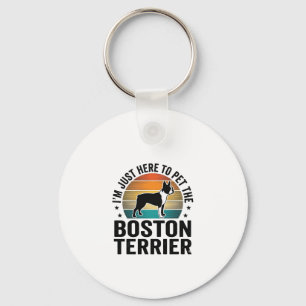 Porte-clés Conception de chemise pour amateur de chien Boston