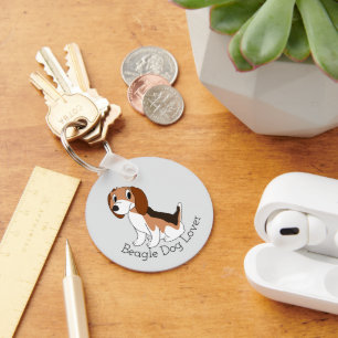 Porte-clés Conception de chien Beagle Fond de n'importe quell