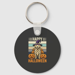 Porte-clés Conception de citrouille vintage Halloween Golden