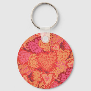 Porte-clés Conception de coeurs en mosaïque mignons