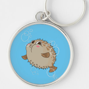 Porte-clés Conception de dessin animé de vie marine Fugu