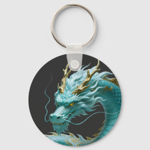 Porte-clés Conception de fantasy artistique de dragon vert do