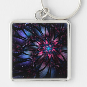 Porte-clés Conception de fleur fractale abstraite.