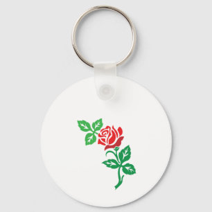 Porte-clés Conception de fleurs de rose rouge – Beauté floral