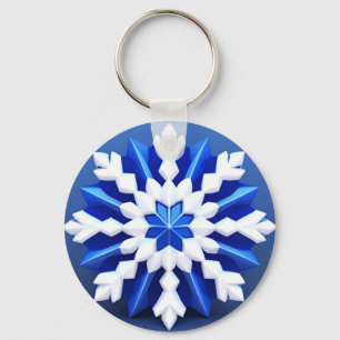 Porte-clés Conception de flocon de neige blanc détaillé
