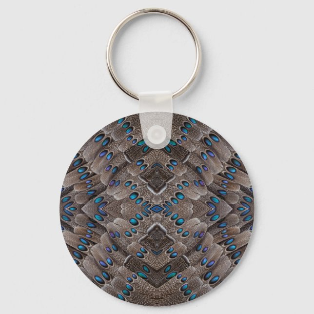 Porte-clés Conception de fractale Plume de faisan (Recto)