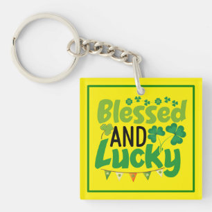Porte-clés Conception de la Saint-Patrick bénie et chanceuse-