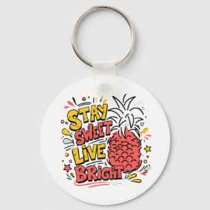 Porte-clés Conception de l'ananas tropical drôle coloré d'été