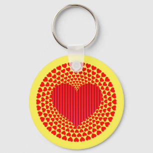 Porte-clés Conception de mandala de cœurs-25870